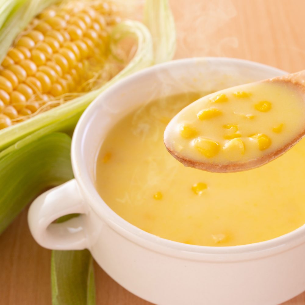 Warm,Corn,Potage,Soup,On,The,Table